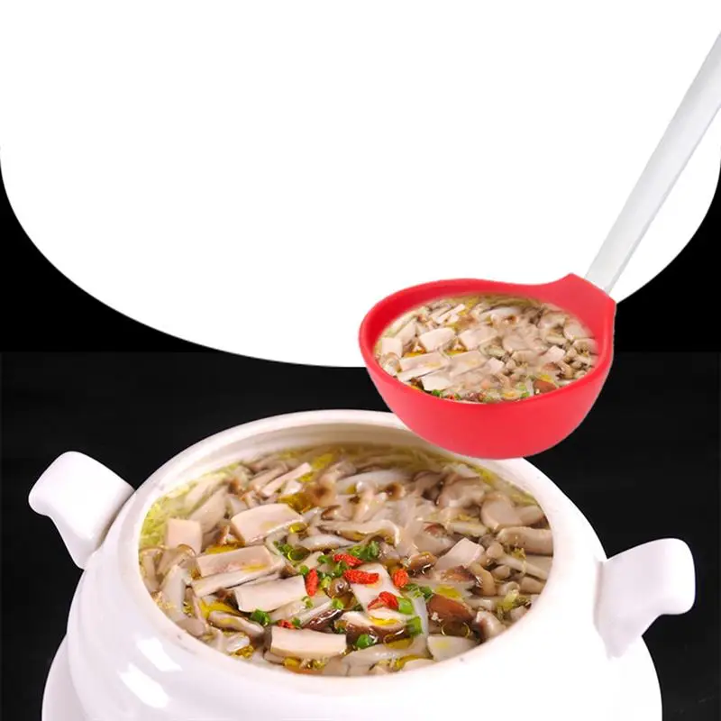 Силиконовый ковш для супа с длинной ручкой кухонная посуда для домашнего ресторана