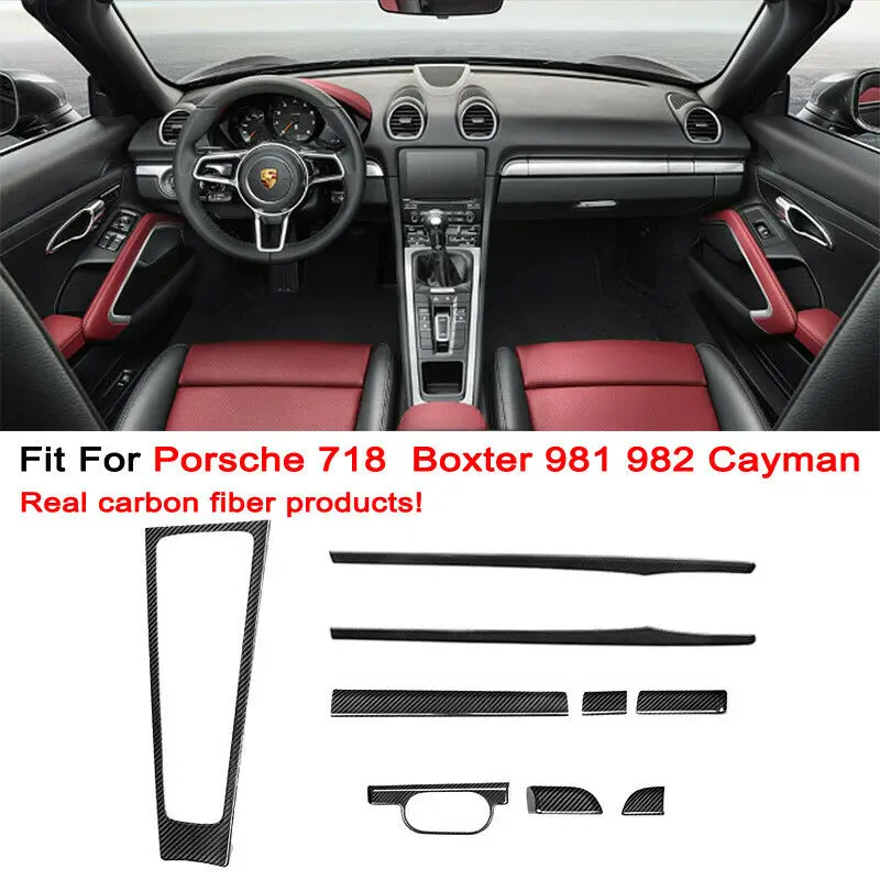 

Real Carbon Fiber Full Interior Trim Kit For 2014-2018 Porsche 718 Boxter 981 982 Cayman Left-hand Drive Model