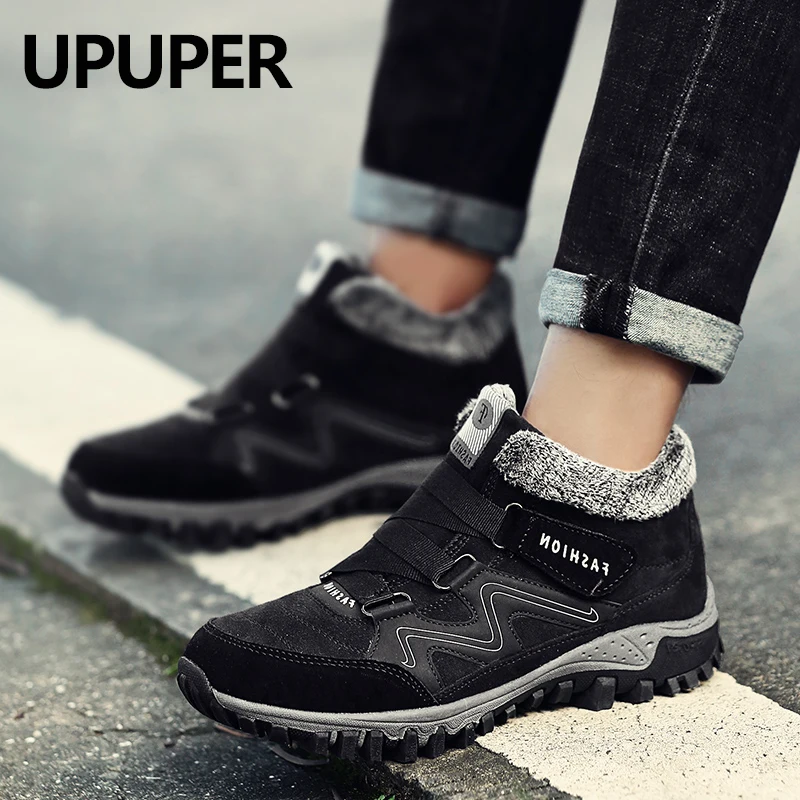 UPUPER/2019 зимние теплые мужские ботинки на меху унисекс высококачественные