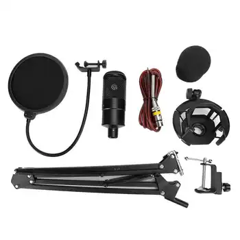 

Condenser Microphone Kit Microphone Holder Set Adjustable Recording Hanging Stand for Studio Boardcast Hot