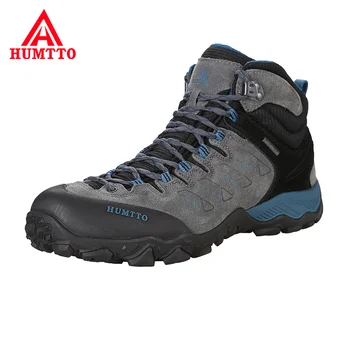 

High Quality Waterproof Outdoor Hiking Boots Genuine Leather Winter Climbing Shoes Wear Resistant Lace-up Trekking Shoes Men