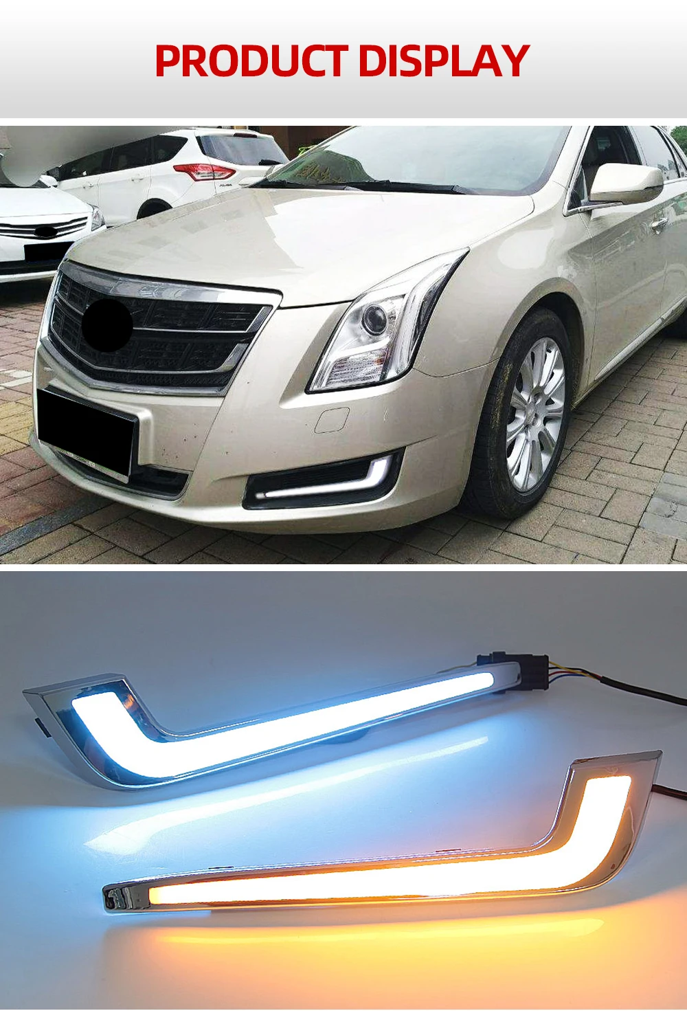 JP Auto Daytime Running Lamp Light Compatible With Cadillac Xts 2013 2014 2015 Passenger Right Side 