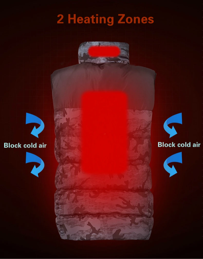 Камуфляжный жилет с подогревом для мужчин и женщин, уличный USB Инфракрасный зимний гибкий электрический жилет, тепловая одежда, жилет для рыбалки и пешего туризма