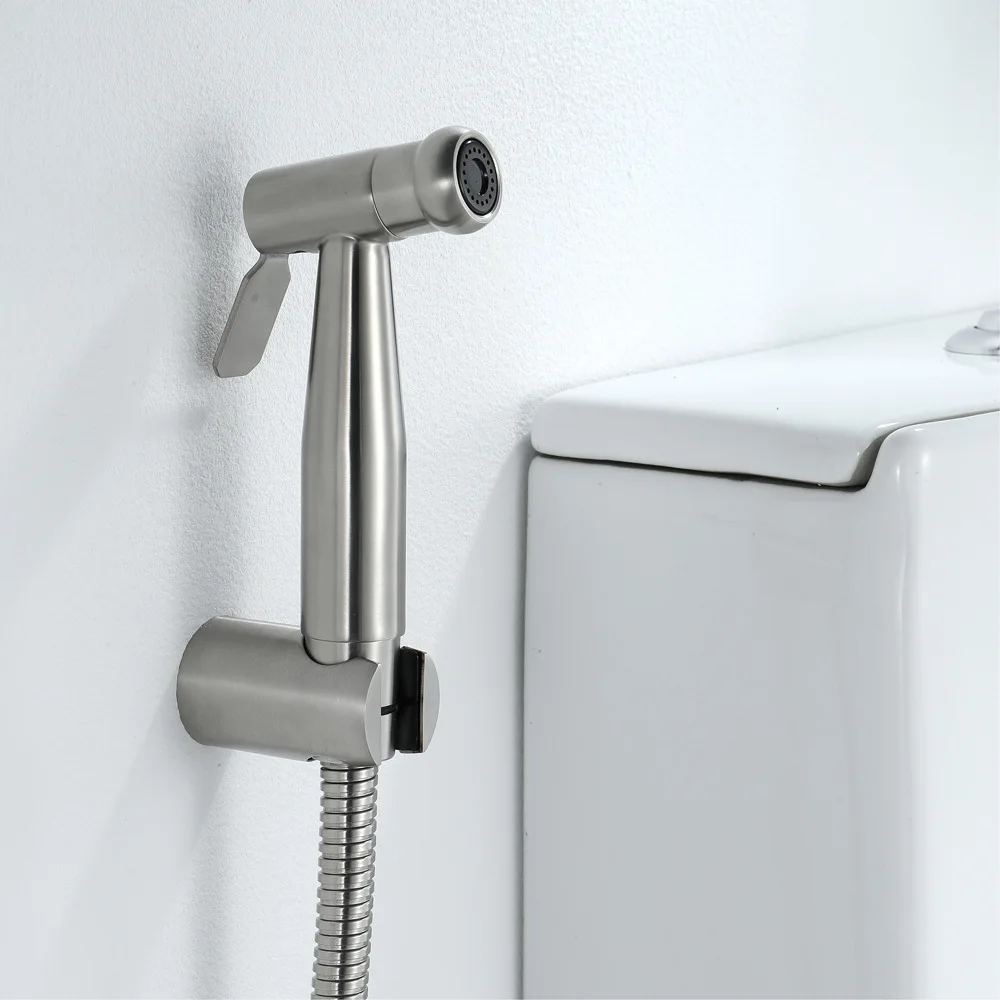 

Health Faucet Spray Gun Set Toilet Chamber Pot Flusher Stainless Steel Fu to Wash Leading HI09025A