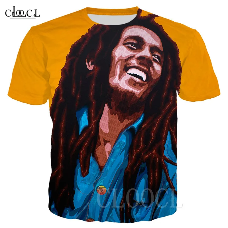 Популярные летние крутые футболки с 3D принтом регги генератор Боба Марли рок