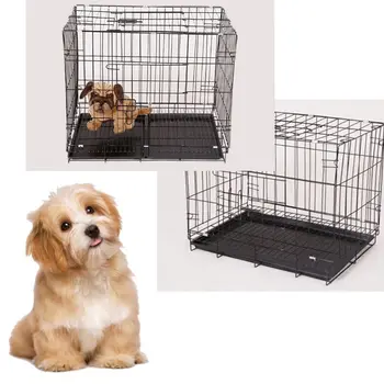 

Wire Rectangular Cage for Small Pet Birds and Dog Rabbit Equipped with Extractable Tray Feeders Breeding Accessories