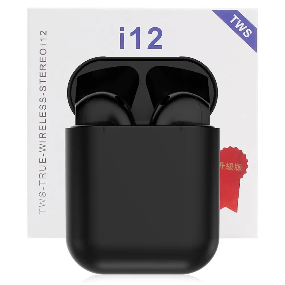 Black Matte I12 TWS матовые Bluetooth наушники с сенсорным управлением, беспроводные наушники, свободные руки, бизнес наушники, Спортивная гарнитура, музыкальные наушники - Цвет: Black Matte