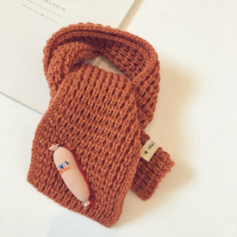 Fruit and vegetable decoration Knitting wool Winter Scarf For Children Boy girl Scarf Thickened Collar Scarves Neck Scarf