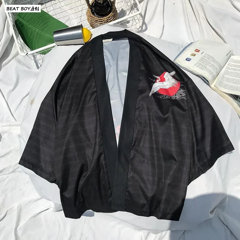 Традиционное японское кимоно юката женский и мужской японский короткий Халат Свободный kimomo японский кардиган кимоно Японские haori