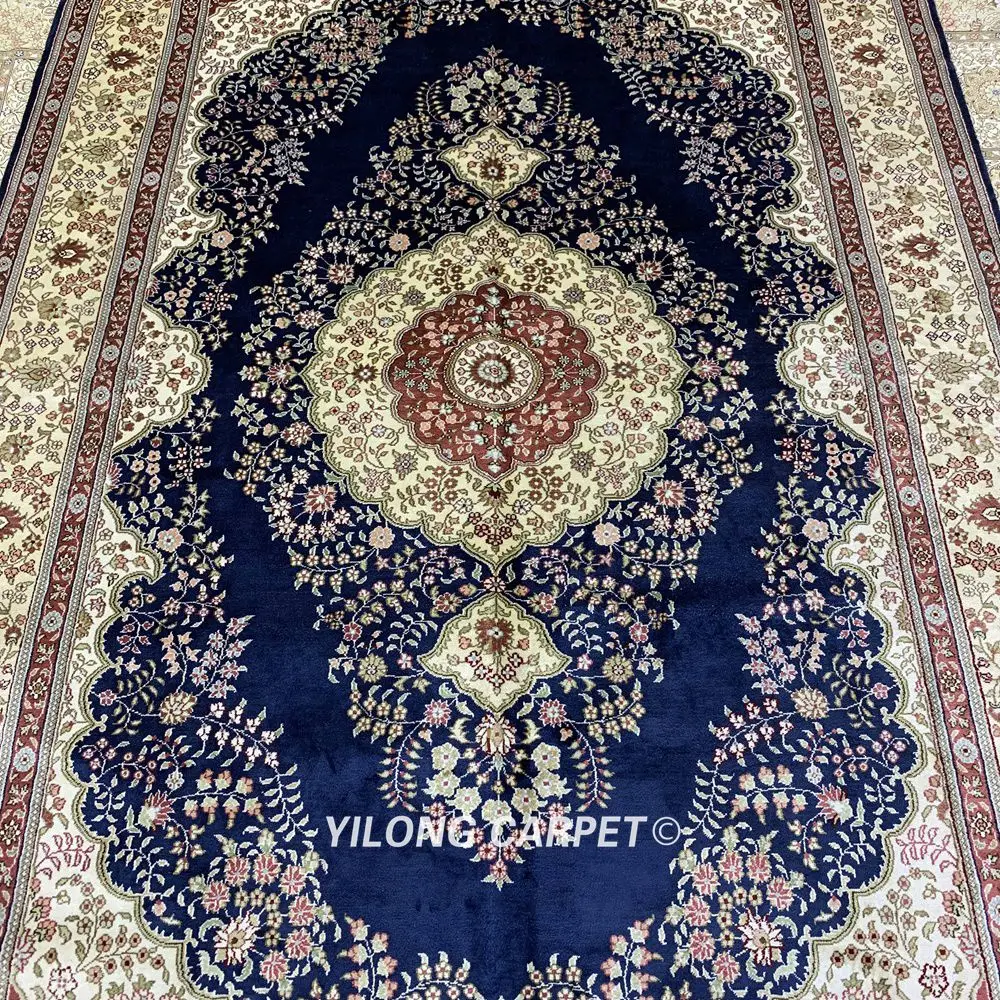 Yilong 5'x8' Hereke шелковый ковер синий vantage ручной завязанный традиционный Восточный ковер(HF324B