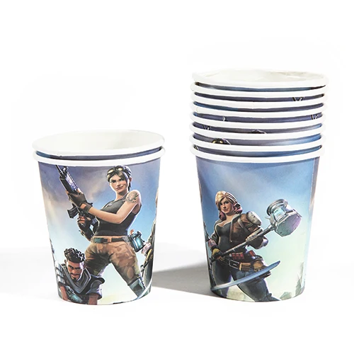 Cup 10pcs Игра тематический бумажный флаг/пластина/чашки вечерние украшения вечерние воздушные шары фон с флагами точками для день рождения, мероприятие, вечеринка принадлежности для детей - Цвет: Cup 10pcs