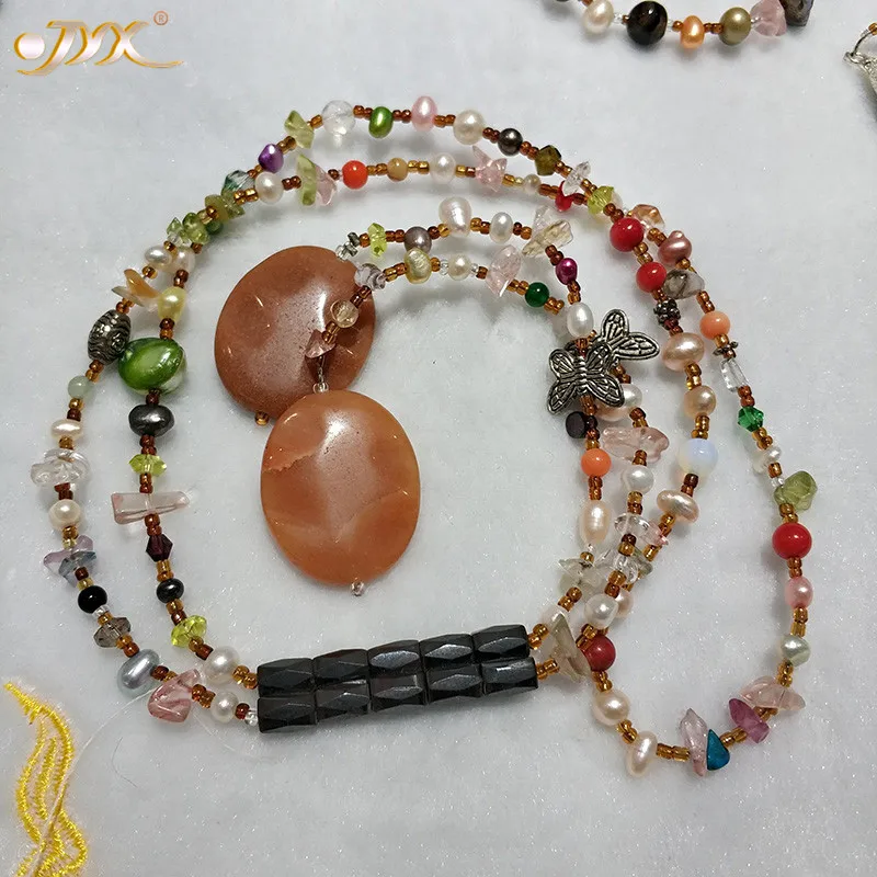 magnet necklace JYX случайное классическое магнитное ожерелье натуральный камень жемчуг 36,5 дюймов Высокое качество Агаты прекрасный Рождественский подарок - Цвет камня: magnet necklace