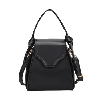 

FGGS-PU Leather Handbag Simple Wild Shoulder Messenger Bag Handbag Travel Lady Messenger Shoulder Bag Personality Bucket Bag