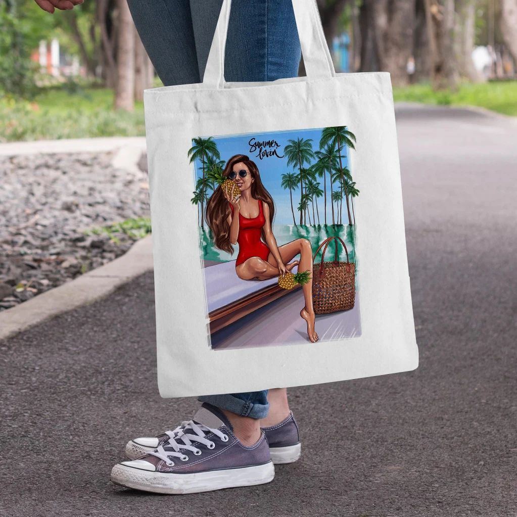 

Canvas Tote Bag Female Handbags Eco Reusable Cloth Shopping Bag Student Book Bags Ladies Casual Shopper Bag Travel Tote Bags