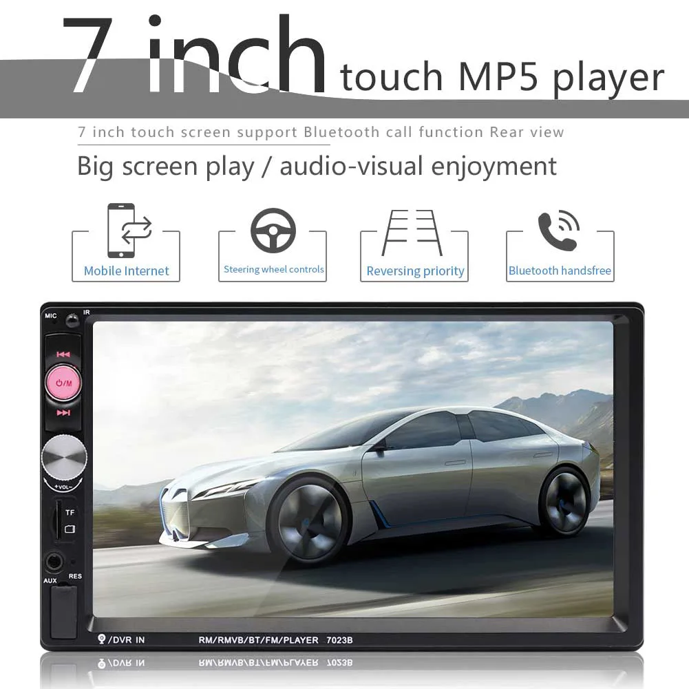 Bbluetooth машине 7023B 7 дюймов 2 Din Автомобильный Радио Bluetooth аудио видео MP5 Авто Радио DVD мультимедиа плеер Камера фм модуляторы 무선 보조배터리