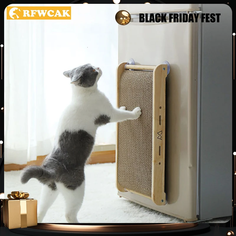 

RFWACK Vertical Cat Scratch Board Corrugated Kitten Catnip Cat Scratching Pad Board Mat Scratcher For Cats Toy Game Accessories