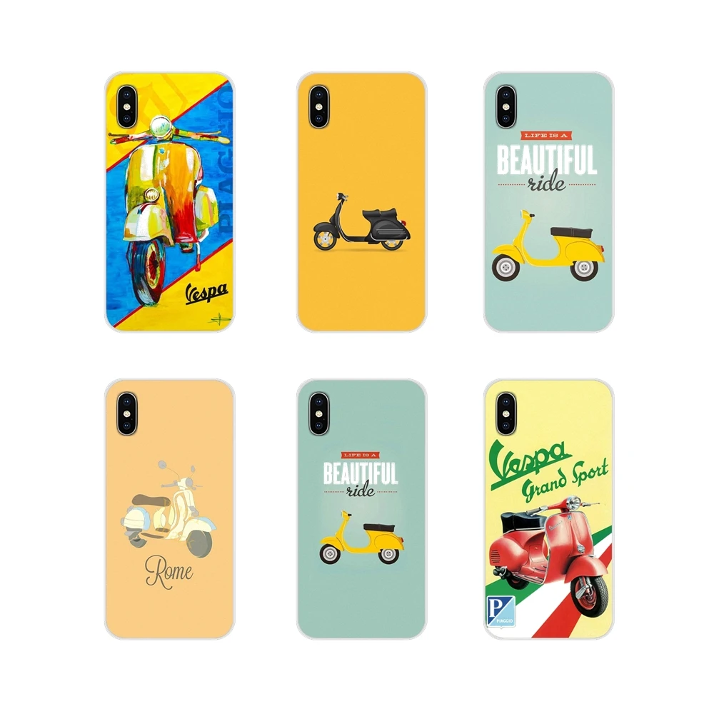 Vespa скутер аксессуары чехлы для телефонов Чехлы Apple iPhone X XR XS 11Pro MAX 4S 5C SE 6S 7 8 Plus ipod