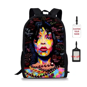 

School Bags For Teenage Girls African Women Design Laptop Backpack Student Shouldersbags With Free Gift Custom Name Zaino Donna
