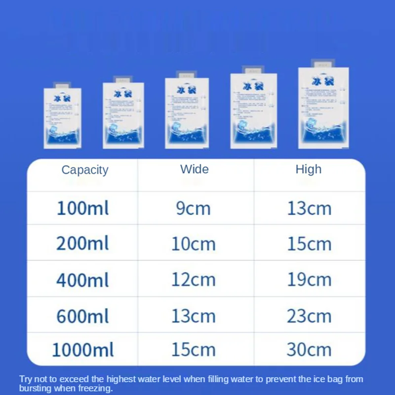 2pcs Ice making Bags Freezing Maker Ice Cube Bags Insulated Reusable Dry Cold Pack Cooler Bag For Lunch Box FoAod Cans Wine