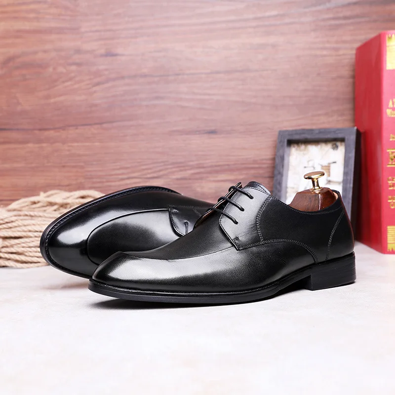 Desai/мужские свадебные туфли из натуральной кожи; коллекция года; деловые оксфорды для мужчин; повседневная обувь из коровьей кожи; мужская обувь