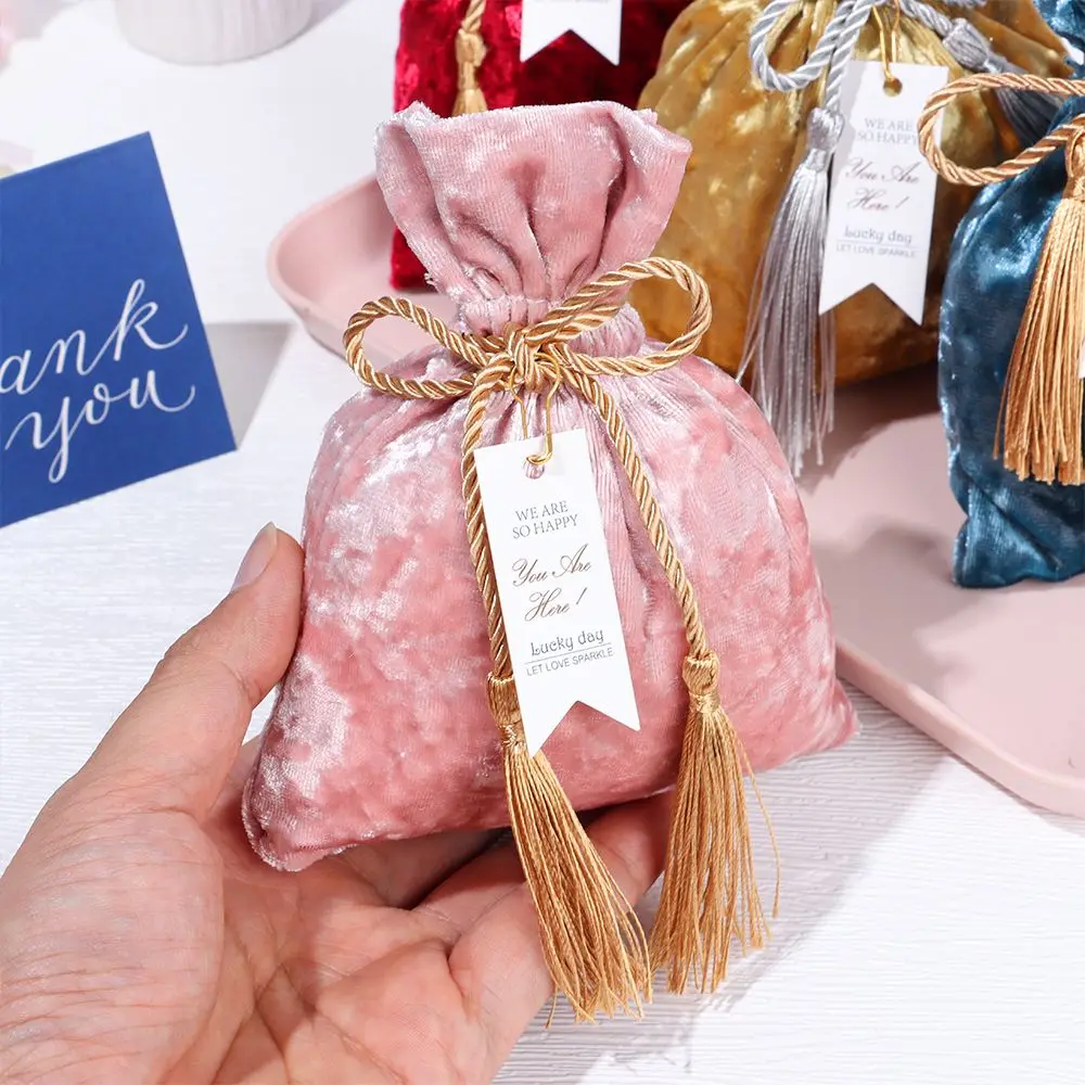 Samt Tuch Kordel Quaste Tasche Samt Candy Box Geschenk Taschen Candy Lagerung Beutel Hochzeit Geburtstag Party Schmuck Organizer – Detail 8