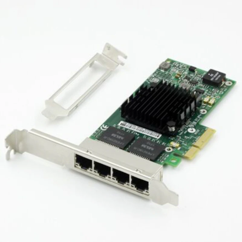 Гигабитная сетевая карта I350 T4 E1G44HT для Intel 82580, сетевой адаптер PCI Express, 10/100/1000 Мбит/с, четыре порта RJ45, PCI-E 2,0X4