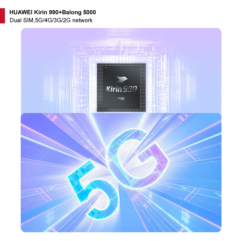 Huawei NOVA 6 5G Смартфон NFC 8 Гб 128 ГБ 40 Вт Супер зарядка Kirin 990 40MP камера мобильный телефон Google Play 4200 мАч 6,57 дюймов