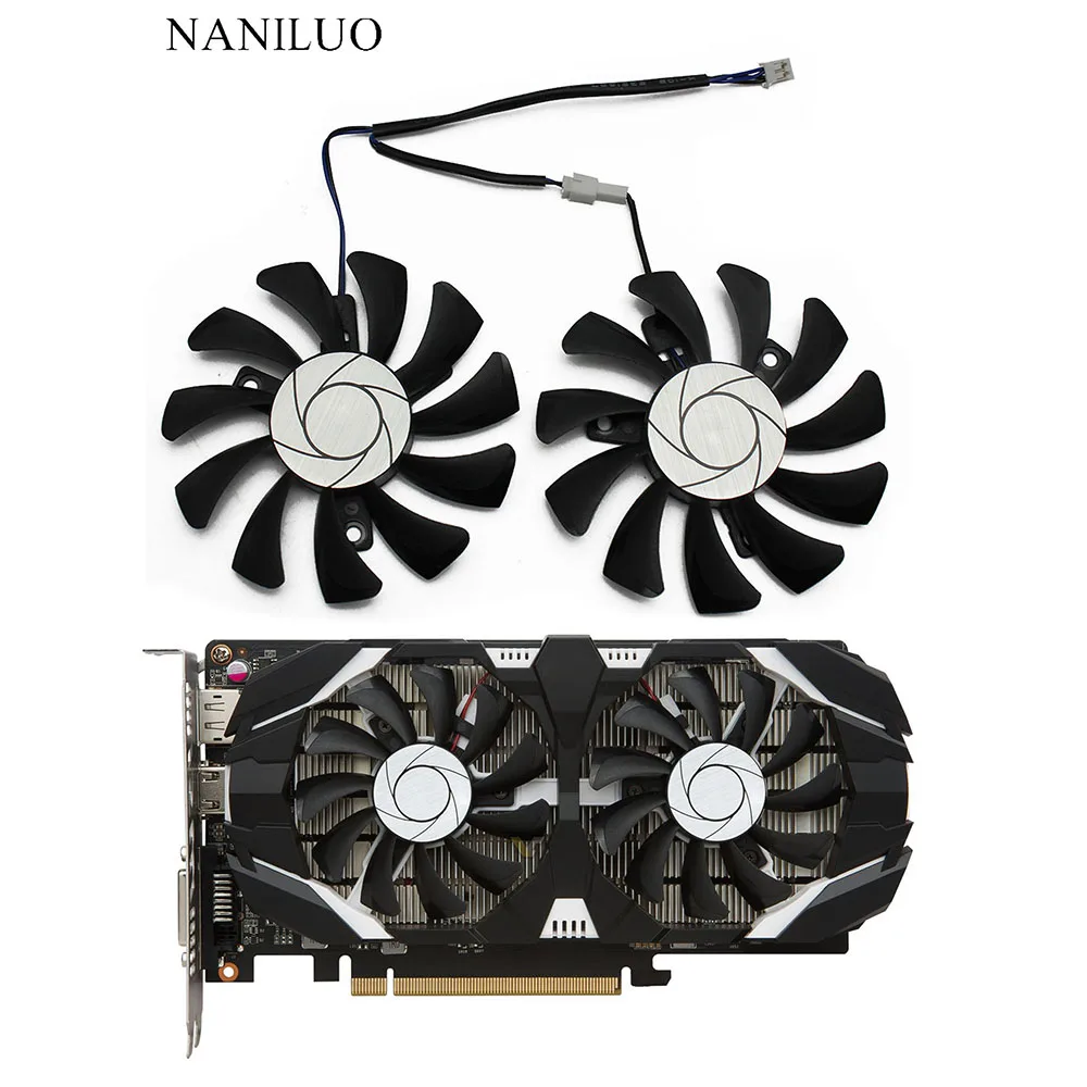 HA8010H12F Z 75 мм 2Pin GTX1050Ti GPU Cooler DUAL Fan для MSI Geforce GTX 1050Ti 1050 Ti 4GT OC охлаждение графической