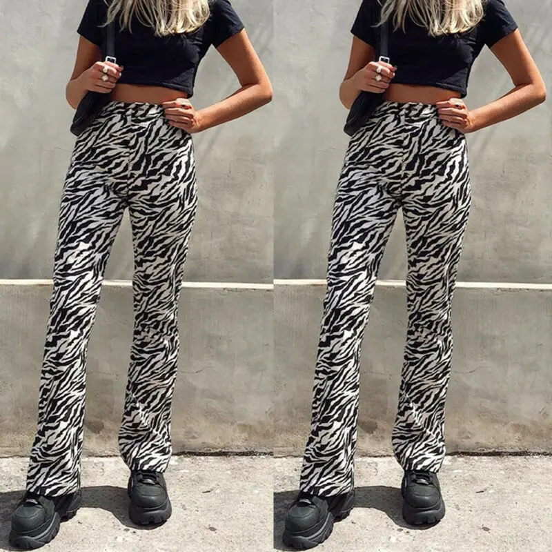 New Women Ladies White Black Animal 