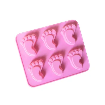 

6 Cavity Footprints Silicone Cake Mold Handmade Soap Mold XG234