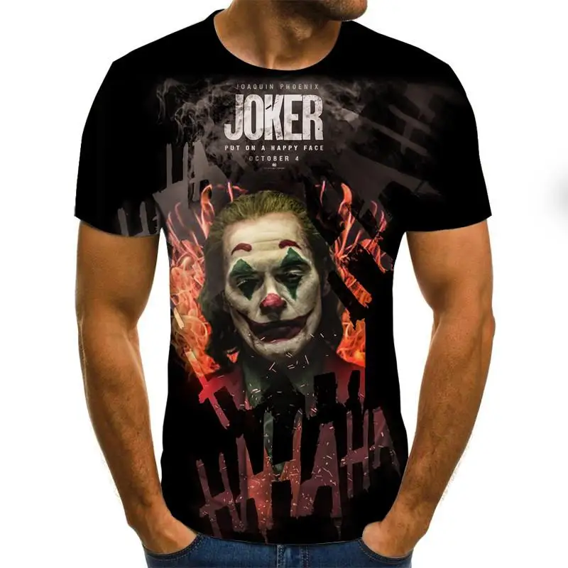 2020 hot sale Clown 3D Printed T Shirt Men Joker Face Male tshirt 3d Clown Short Sleeve Funny T Shirts Tops & Tees XXS 6XL