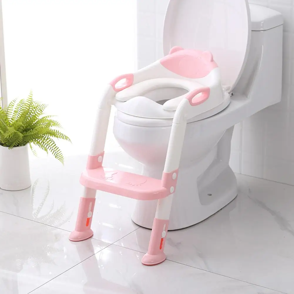Asiento ajustable tipo orinal para bebé, accesorio infantil para inodoro, orinal con escalera ajustable, reductor infantil, plegable, 2 colores