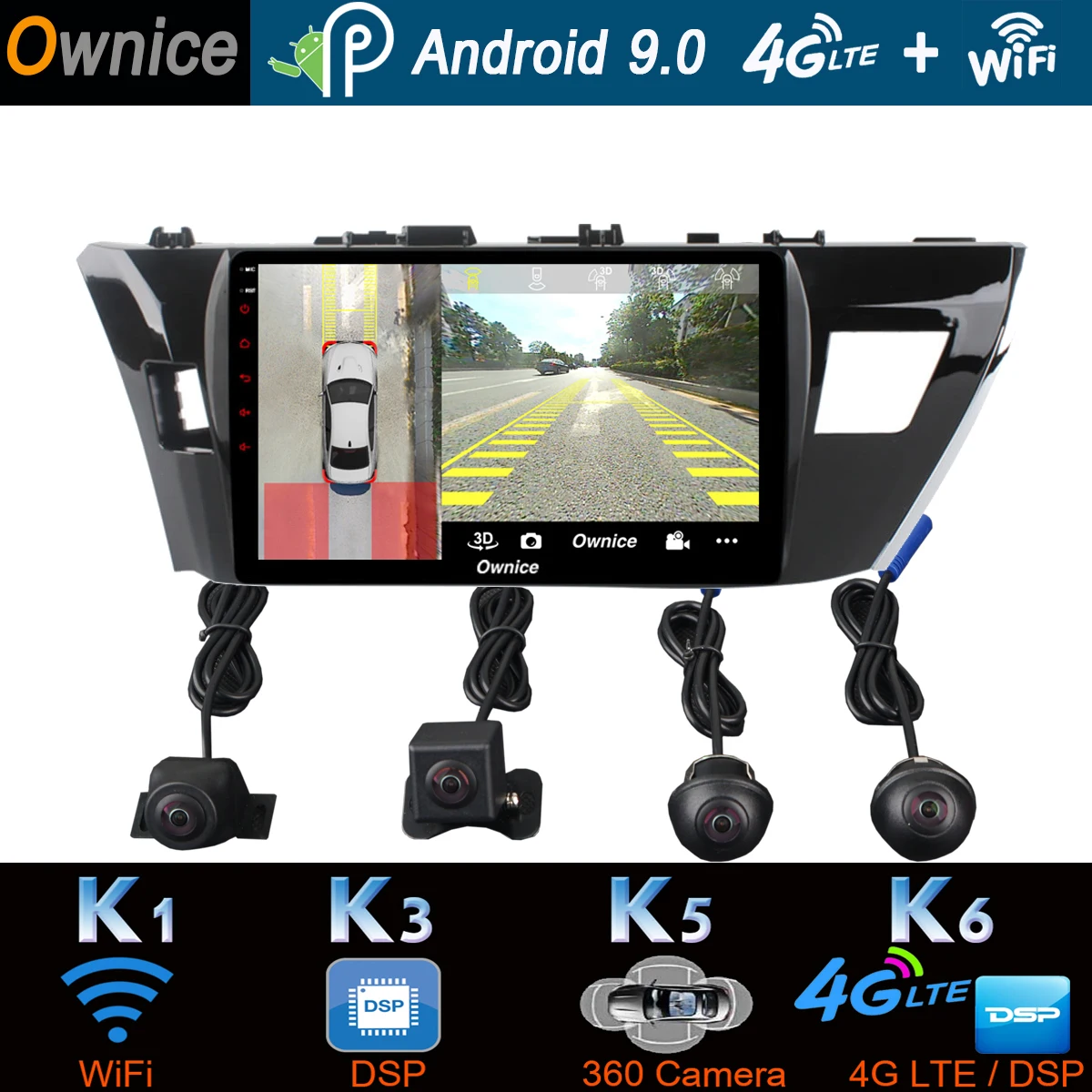 360 ° панорамный Android 9 0 4G 64G SPDIF DSP CarPlay автомобильный мультимедийный плеер для Toyota