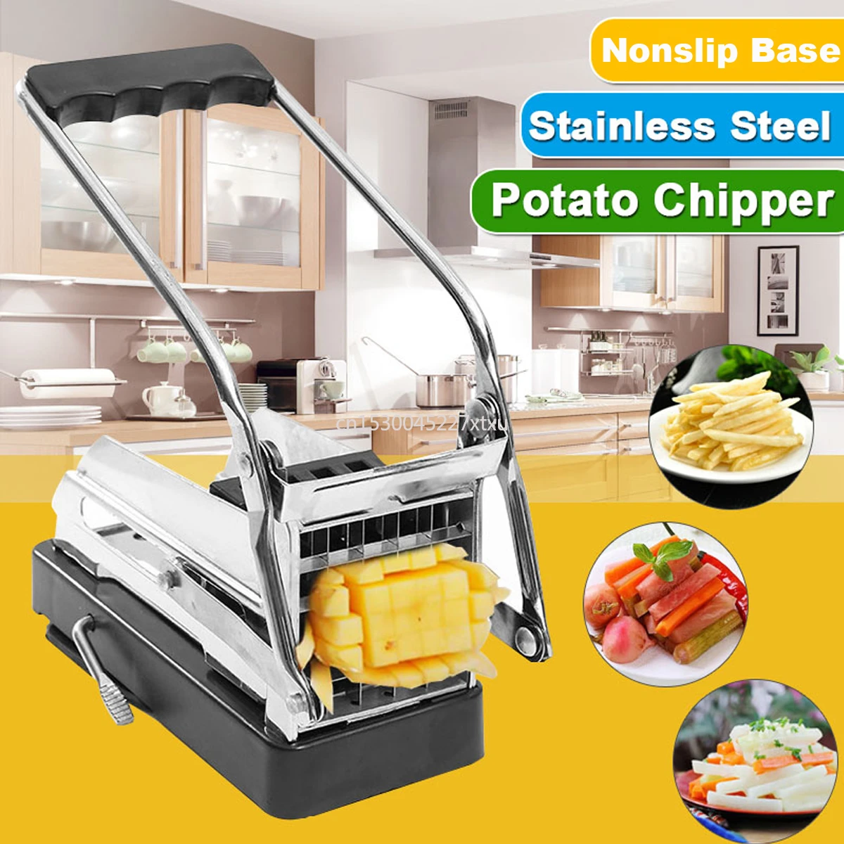 French Fries Cutter With Interchangeable Cutting Blades For Homemade