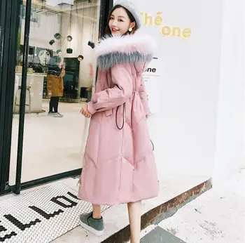 

2020 New Luxury Designer Men's Padded Jacket Women's Over-the-knee Long Down Padded Jacket with Large Fur Collar Cotton Jacket