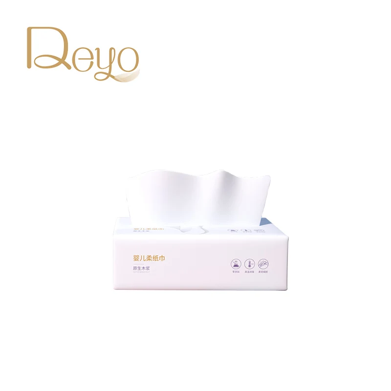 

Deyo Baby Soft Tissue Disposable 3 Ply Virgin Wood Pulp Leaf Embossing Hand Mouth Tissue Babies Paper 155mm*180mm