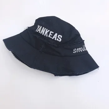 

Summer Children's Kids Casual Fashion All-match Raw Edge Stitching Letters Embroidery Decoration Cap