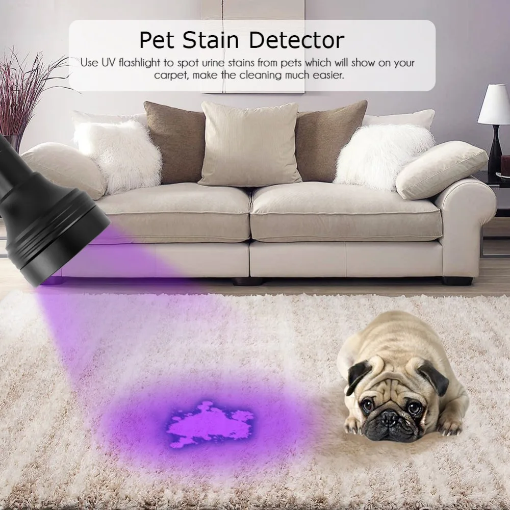 Высококачественный УФ-фонарь фиолетовый с функцией зума IP65 мини ультрафиолетовый свет детектор пятен мочи для домашних животных Скорпион Охота