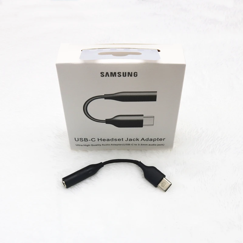 Для samsung type-C до 3,5 мм кабель для наушников адаптер usb type C USB-C штекер 3,5 AUX аудио разъем для samsung note 10 plus - Цвет: Black With Packing