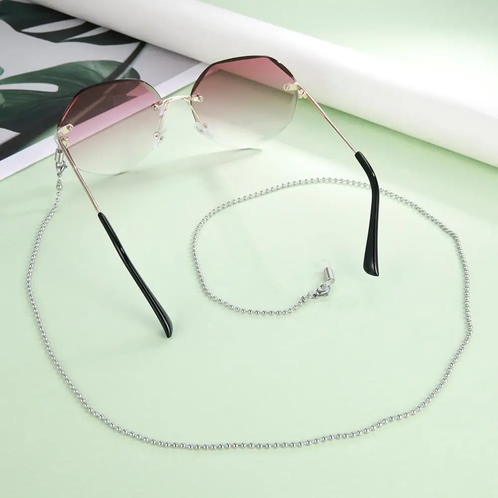 Skyrim Stainless Steel Chain for Glasses Women Cross Heart Beaded Sunglasses Chains Lanyard Neck Strap Eyewear Cord Mask Rope 2