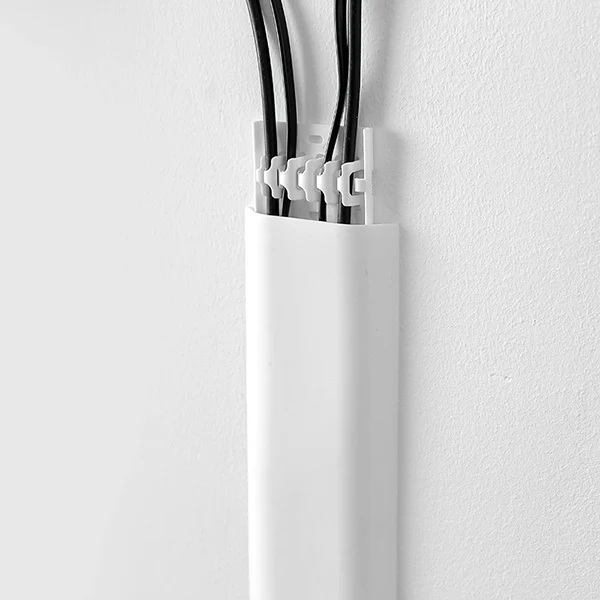 1 шт. 30 см проволочная Крышка Органайзер протектор стеллажный настенный кабель канал связи фиксатор держатель с креплением для провода кабель для хранения крышка - Цвет: Белый