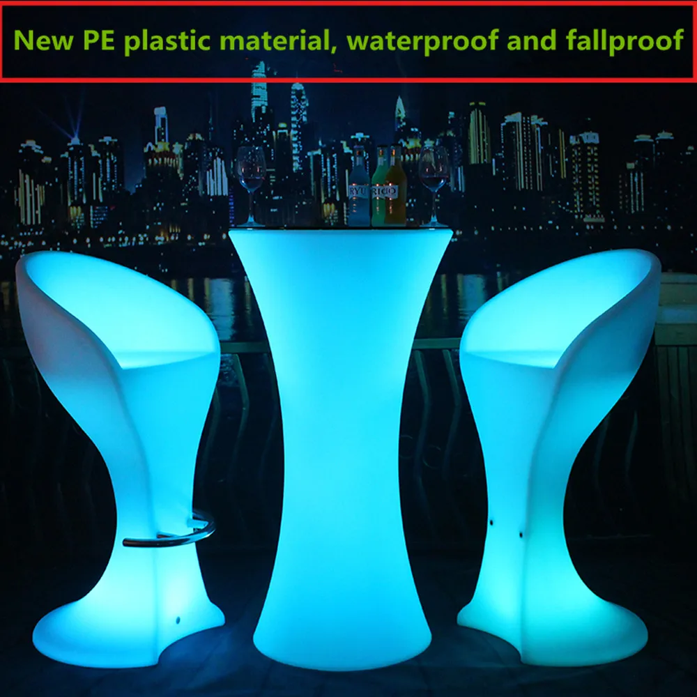 Creative Colorful LED Cocktail Bar Table plastc KTV Coffee Table Remote Control Color Change Commercial Furniture supplies Creative Colorful LED Cocktail Bar Table plastc KTV Coffee Table Remote Control Color Change Commercial Furniture supplies