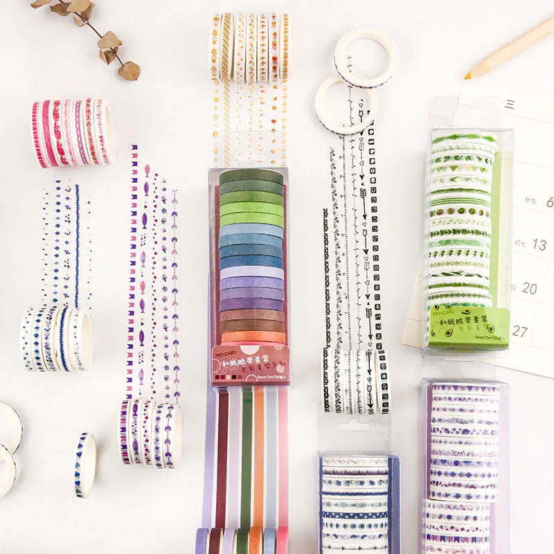 20 шт./компл. милые тонкие лента Washi Kawaii декоративная клейкая Ван Гог изоляционная