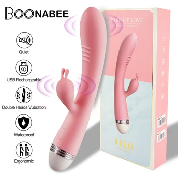 G Spot Rabbit Vibrator Double stimulation, Dildo Vibrator for women Clitoris Stimulator, Sex Toys for Women Adult Sex Products 4