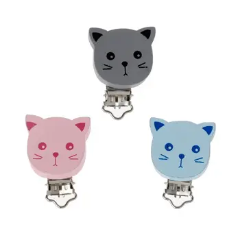 

5pcs Baby Pacifier Clips Wood Metal Infant Soother Clasps Holders Accessories Diy Bebe Chupete Clip