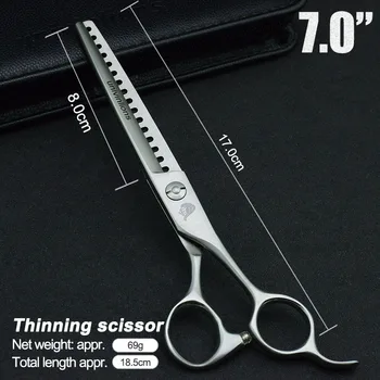 

7" Pet Dog Gromming Scissor Thinning Shears Sharp Edge Animals Cat Reversed Tooth Shark Teeth Barber Hair Thinning Cutting Tools