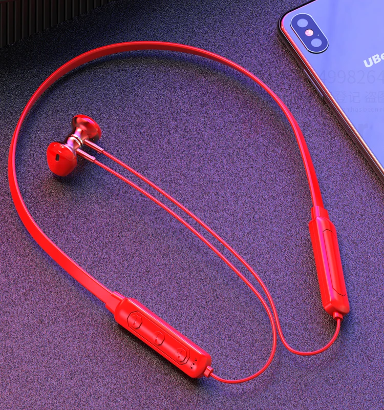 Наушники Ubeamer Q7, Bluetooth V5.0, беспроводная гарнитура с креплением на шею, большая емкость, аккумулятор, 4D звук для спортивной музыки