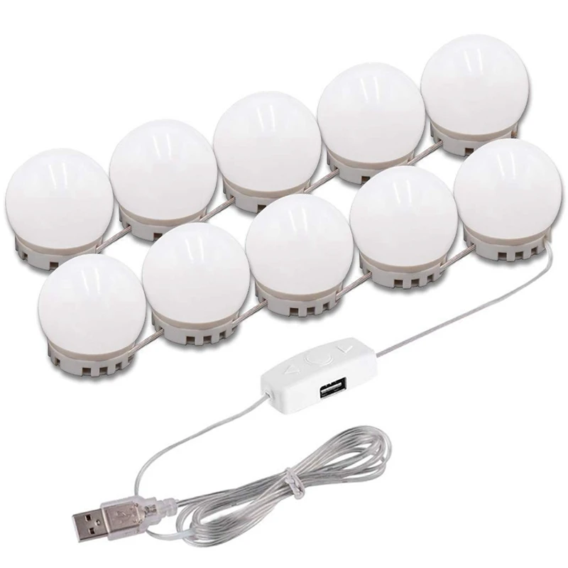 

Vanity Mirror Lights Kit,3 Dimmable Color With 10 Led Light Bulbs For Vanity Table Set And Bathroom Mirror,Hollywood Style Light