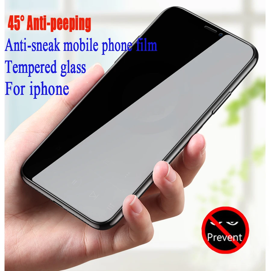 

Privacy Protection Film Tempered Glass for iPhone X XR XS Max Screen Protector for iPhone 5 SE 6 6S 6P7 8 Plus Anti Peeping Film