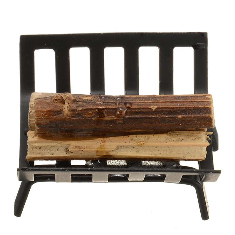 1pcs Miniature Metal Firewood Rack For 1:12 Dollhouse Furniture Garden Lawn Fireplace For Dollhouse Decoration